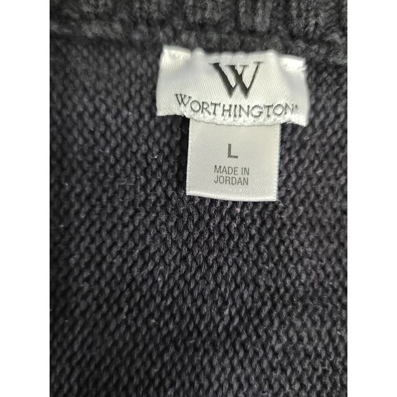Worthington Vintage Black 2 button Shrug Sweater Rockabilly Size Large Career - Picture 7 of 9